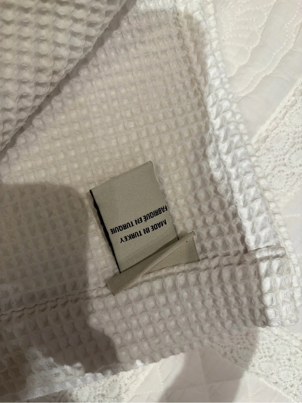 Pottery Barn Waffle Weave Cotton Shower Curtain - White